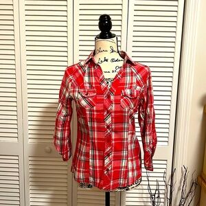 Faded Glory Plaid Button Down Shirt- Flannel Style